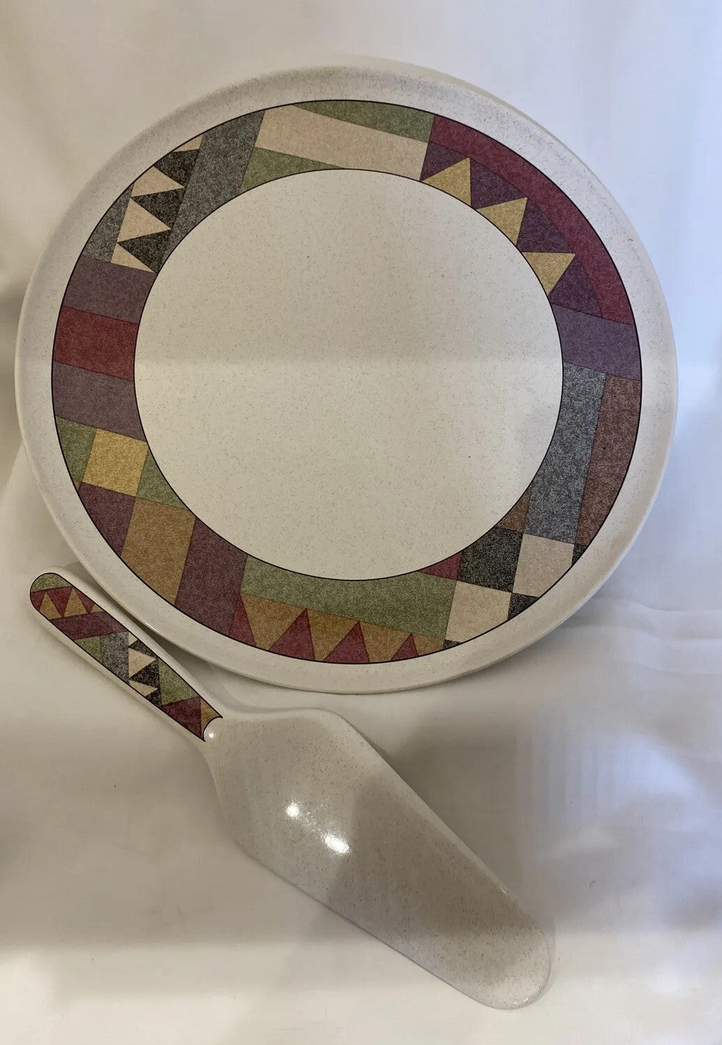 Studio Nova Palm Desert Cake Plate & Server 12.5” Y2216 Southwestern Geometric