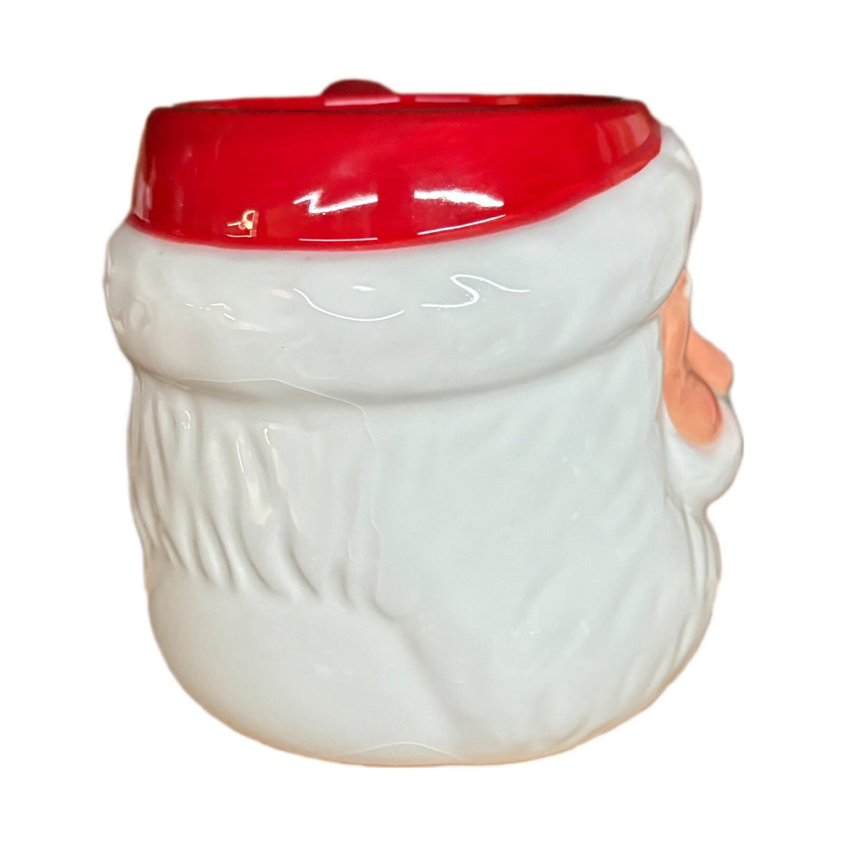 Pier 1 Imports 2- Mugs Santa & Mrs Claus Coffee Cups Hand Painted Dolomite 18oz