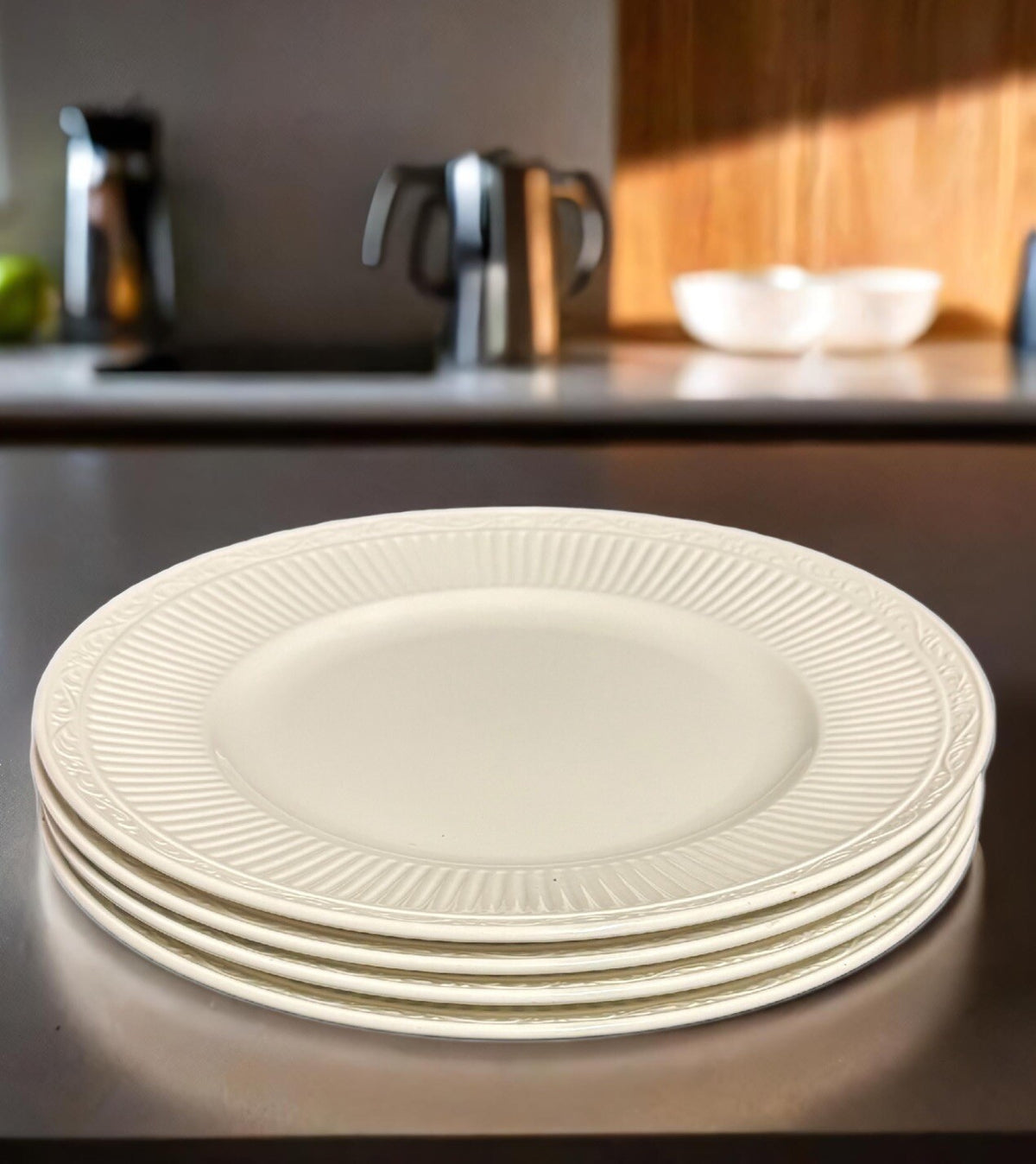 Mikasa ITALIAN COUNTRYSIDE 4-Dinner Plates White Ceramic Dish DD900