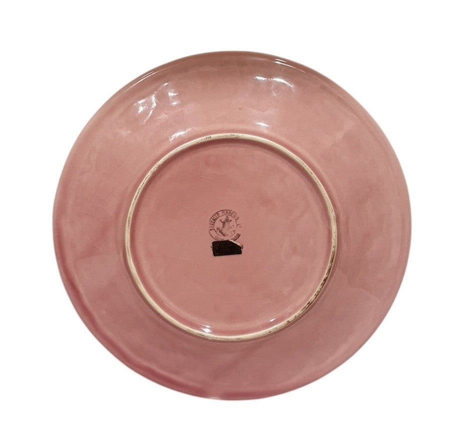 Bordallo Pinheiro Morning Glory Pink Dinner Plate 10 7/8” Majolica Portugal