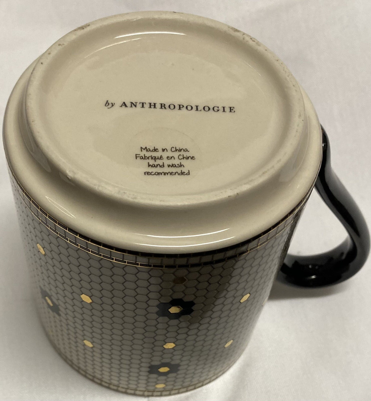 Anthropologie Home Bold Tiled Mug Monogram Bistro Margot Personalized Initial 