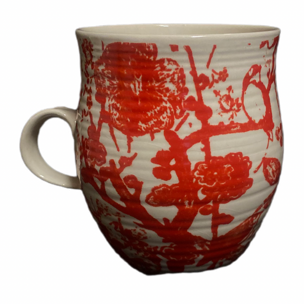 ANTHROPOLOGIE Homegrown Initial Mug Monogram Personalized Name Floral Coffee Cup
