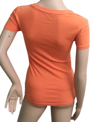 Aéropostale T-Shirt Puppie Dog Crew Neck Short Sleeves Orange Tee Small Top