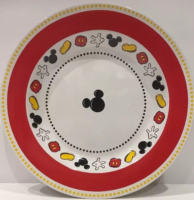 Disney Parks Mickey Mouse Ceramic Serving Bowl Red Salad Pasta Popcorn 11.5”