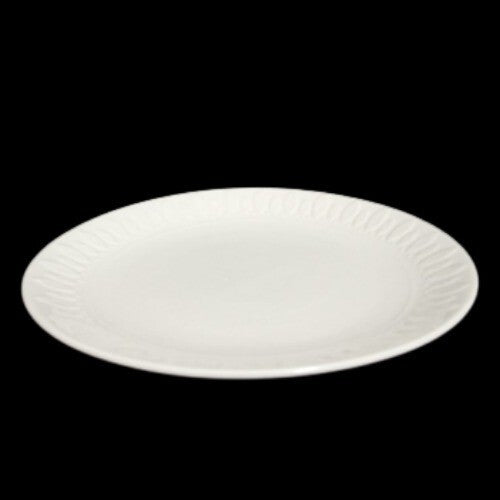 Gibson Designs WHITE DIAMONDS 1-Salad Plate 7 ¼” D White Embossed Oval Design