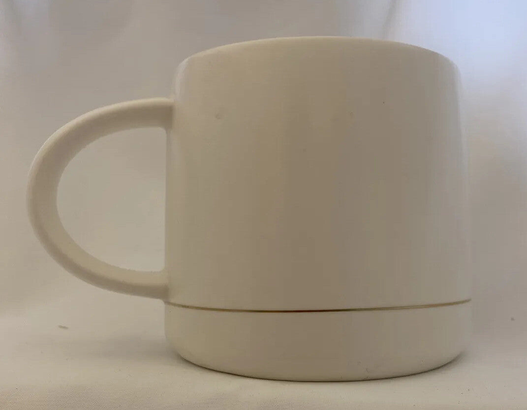 Rare AMY HAMLEY Mug Magenta 24KT Gold Ring Trim White Ceramic Coffee TeaCup 13oz