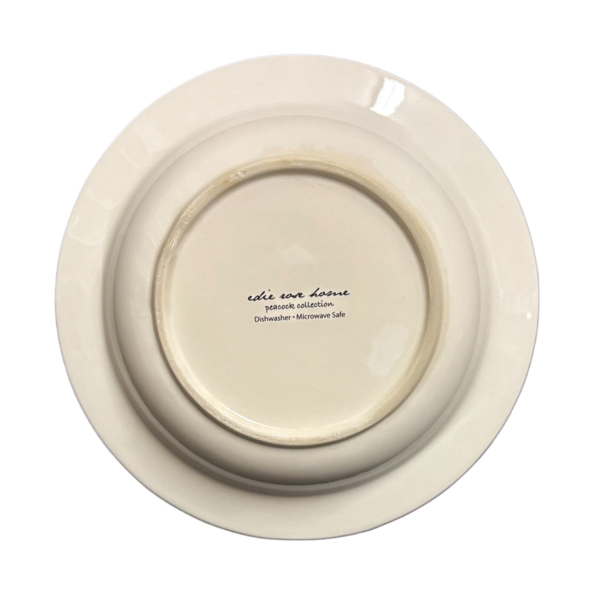 Edie Rose Home 4 Rim Soup Bowls PEACOCK COLLECTION Porcelain Pasta Dish 9 1/8"D