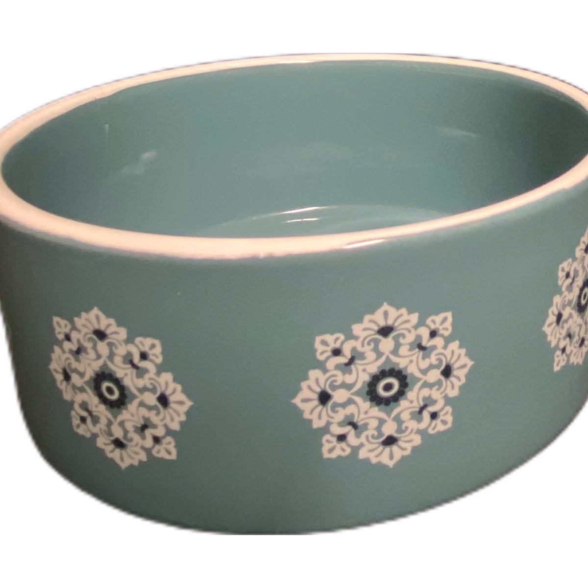 PetRageous Designs Pet Bowl Handcrafted Stoneware Cat Dog Food Water Dish Blue