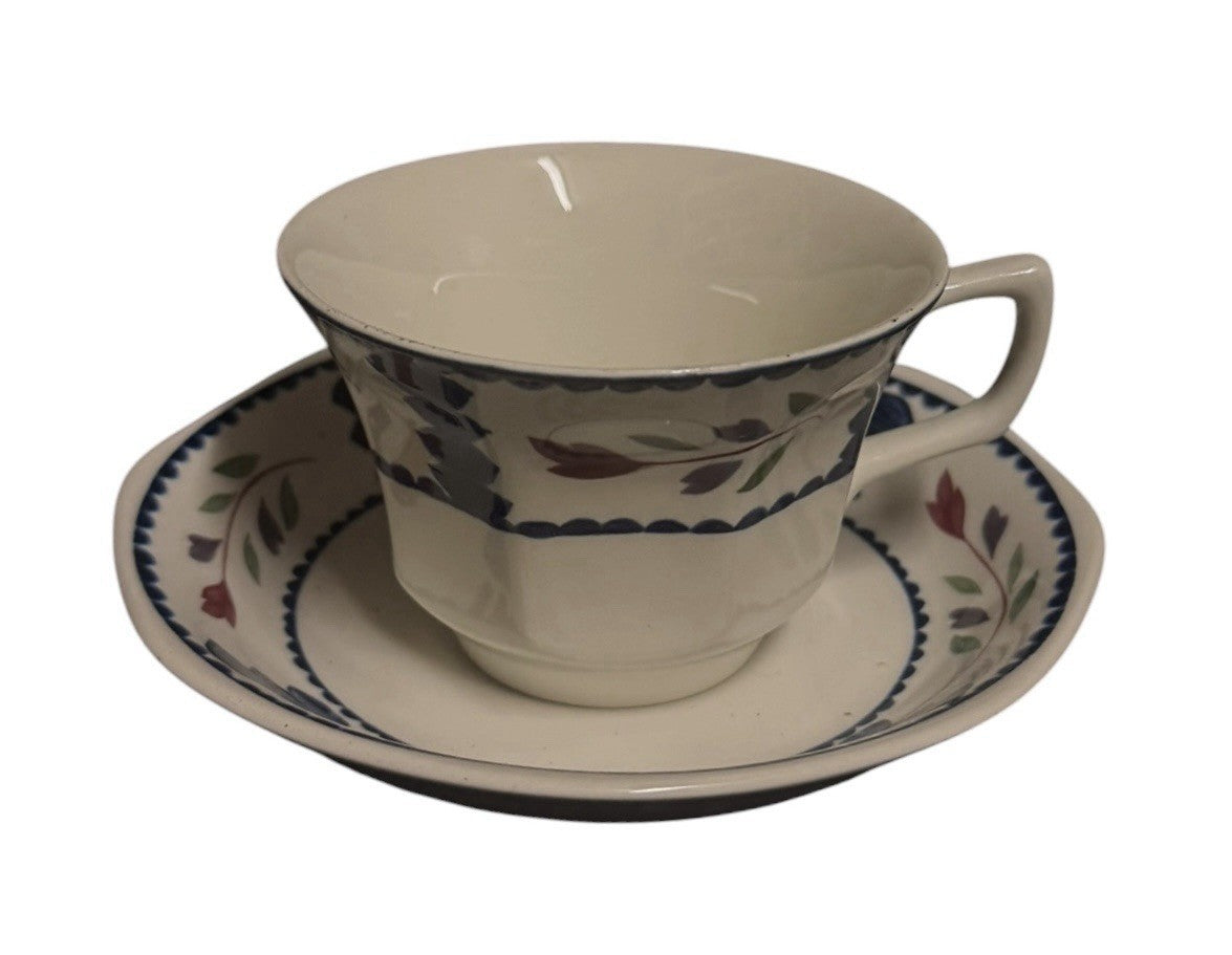 Adams Lancaster English Ironstone Set of 6 Cups & 6 Saucers England Vintage