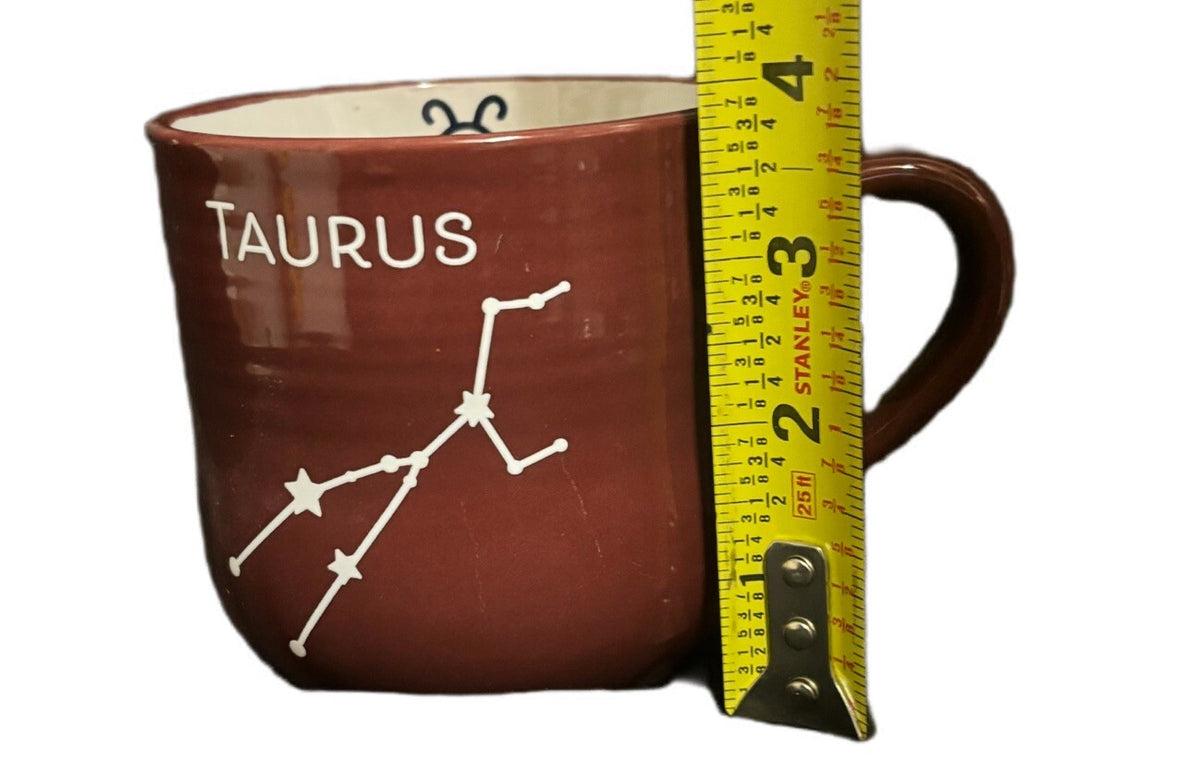 Zodiac Sign TAURUS Mug Bull Horoscope Symbol Coffee Tea Astrology Maroon Cup