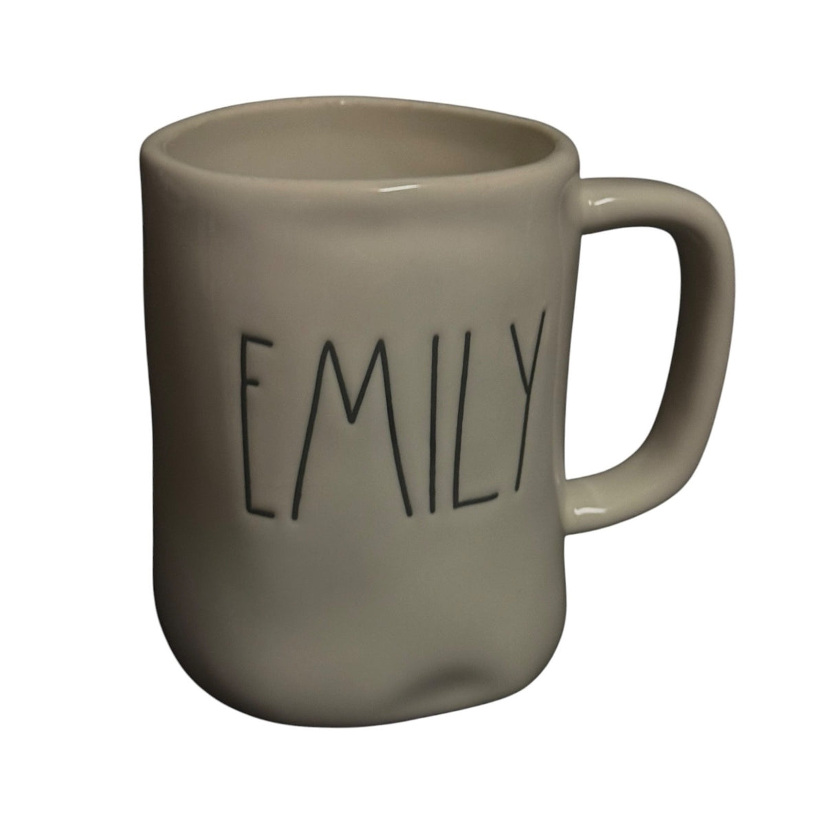 Rae Dunn EMILY Ceramic Coffee Mug White Black Lettering 16 oz Farmhouse