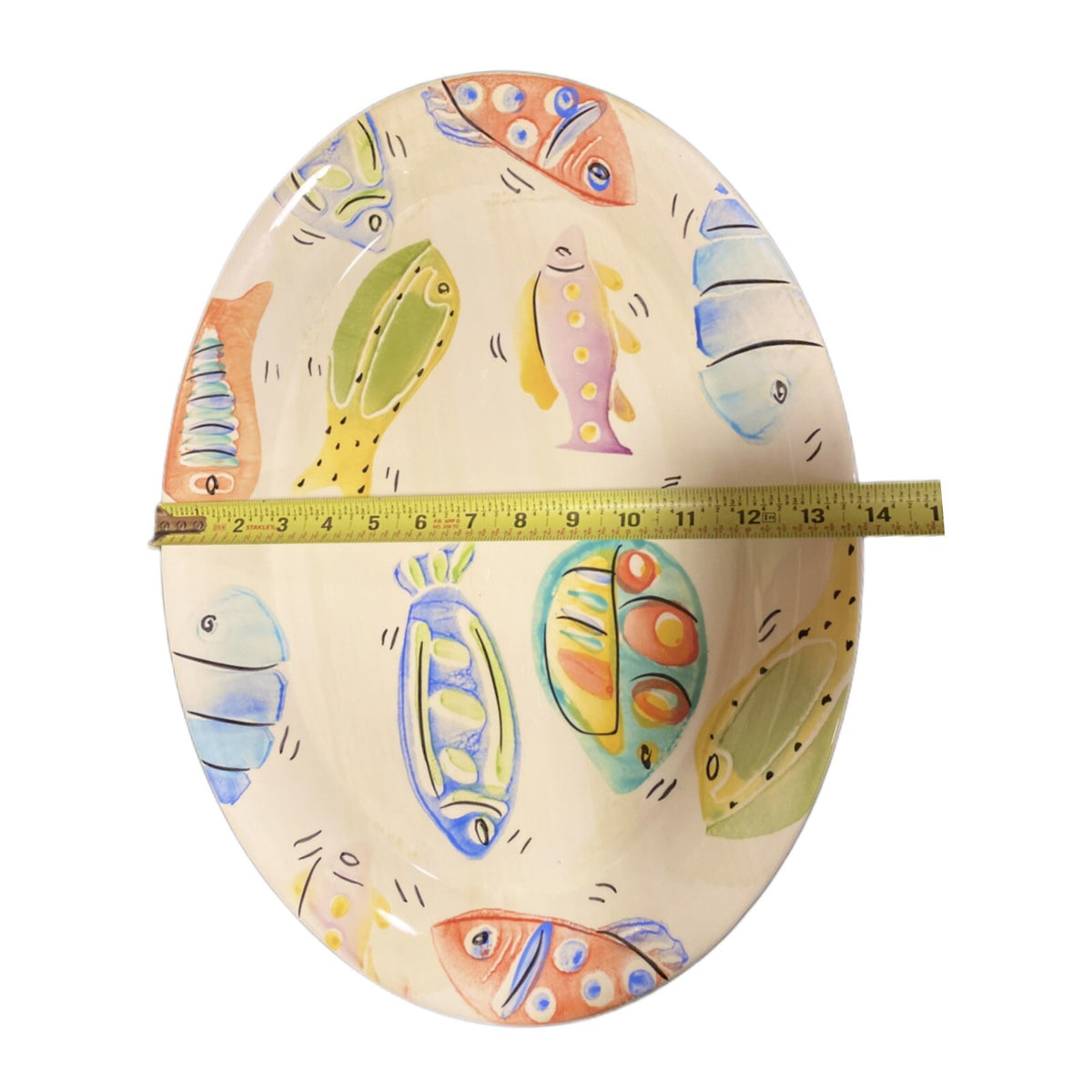 Antica Fornace Italy Oval Fish Platter Ceramic Hand painted Tray Da Tavola