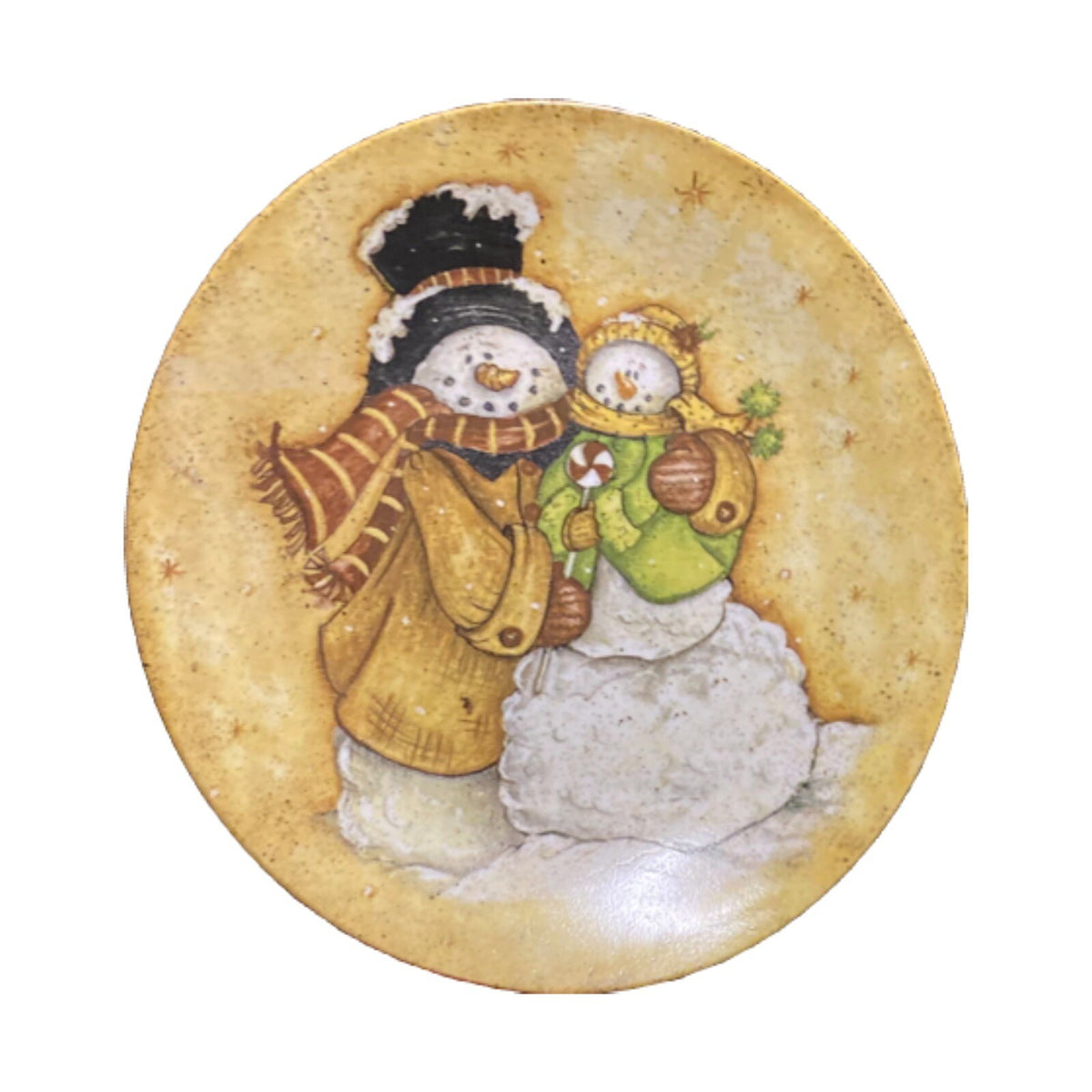 Home Gallery NFINITY Christmas Snowman Plate 8” Holiday Salad Dessert Dish