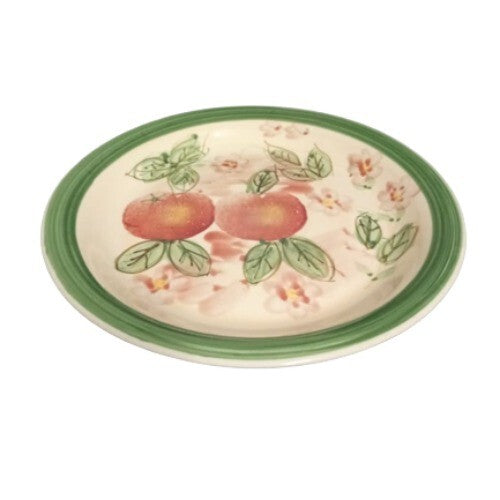 Gibson Designs Peach Duo Set of 6 Dinner Plates 10.5” Ceramic Fruit Floral
