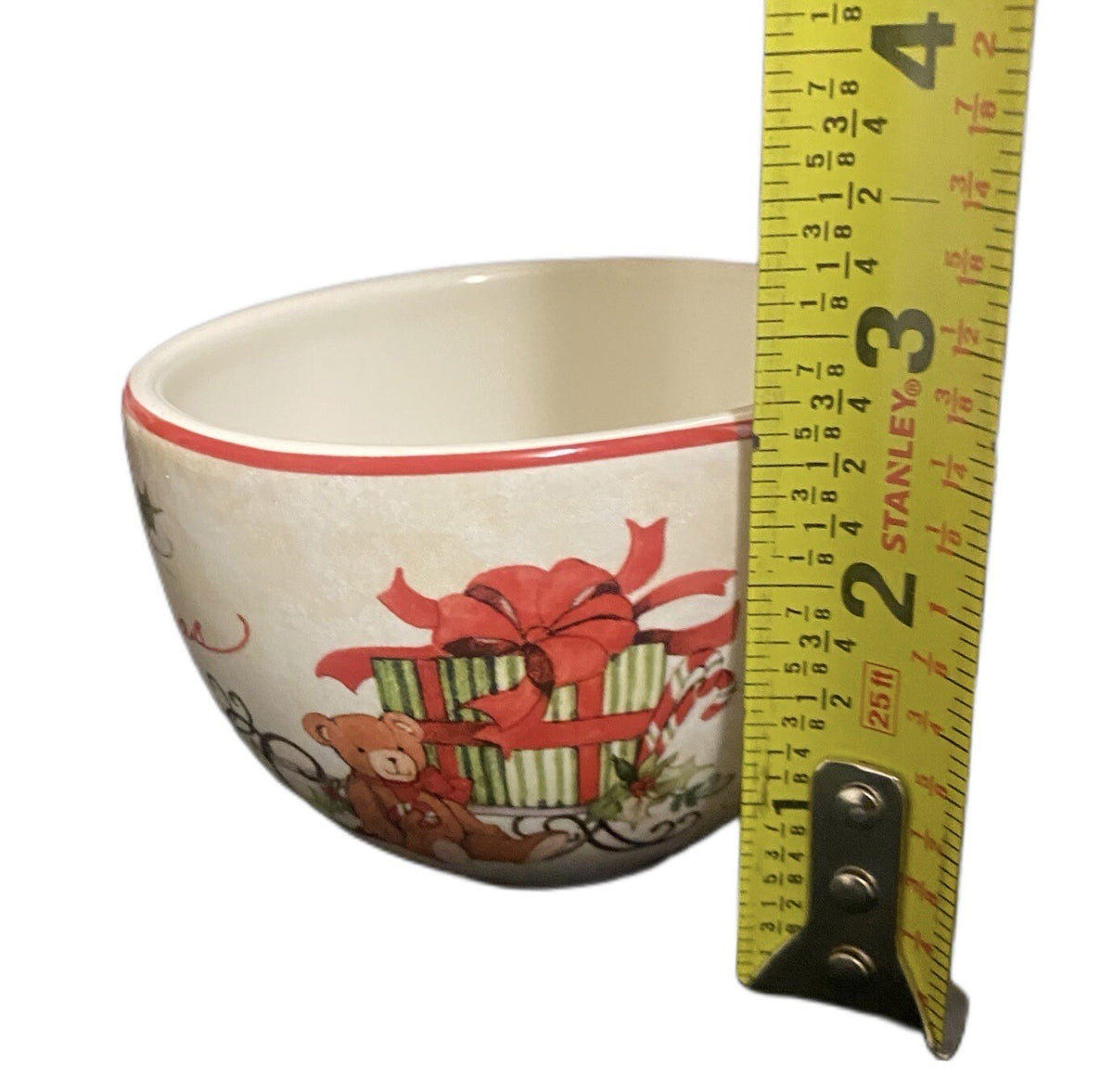 SUSAN WINGET 4-TidBit Bowls Merry Christmas Certified International Fruit Cups