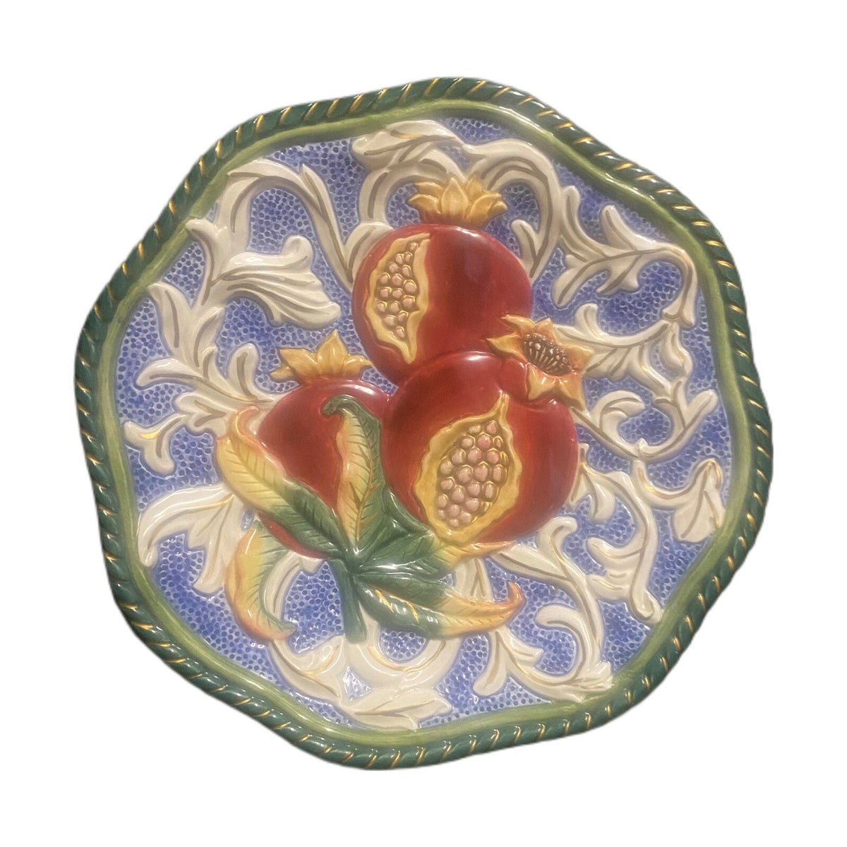 Fitz & Floyd Classic Canape FLORENTINE Accent Plate Pomegranate 3D Wall Hanging