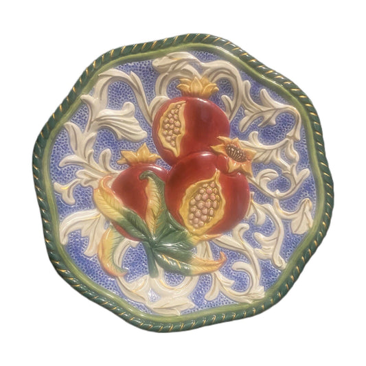 Fitz & Floyd Classic Canape FLORENTINE Accent Plate Pomegranate 3D Wall Hanging