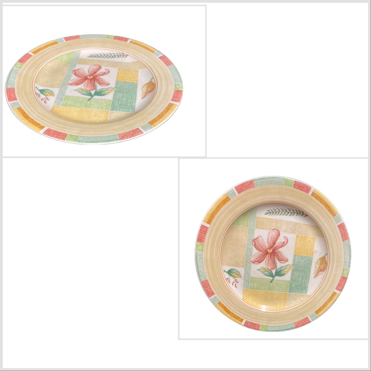 Sango GARDEN CAFE 4-Salad Plates Designed By ERICA FRIEDMAN # 3048 Ceramic Dish