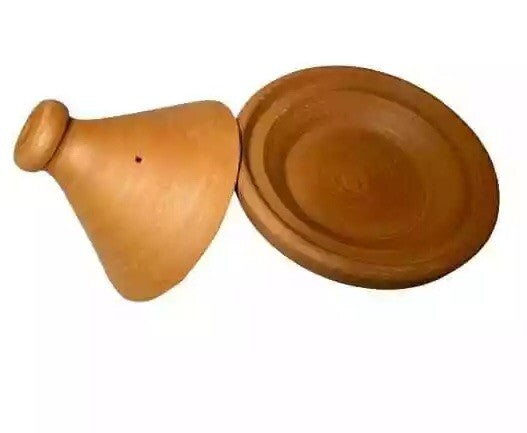 Handmade Moroccan Tagine Pot 8.5/8” – Unglazed Red Clay Terracotta Cookware