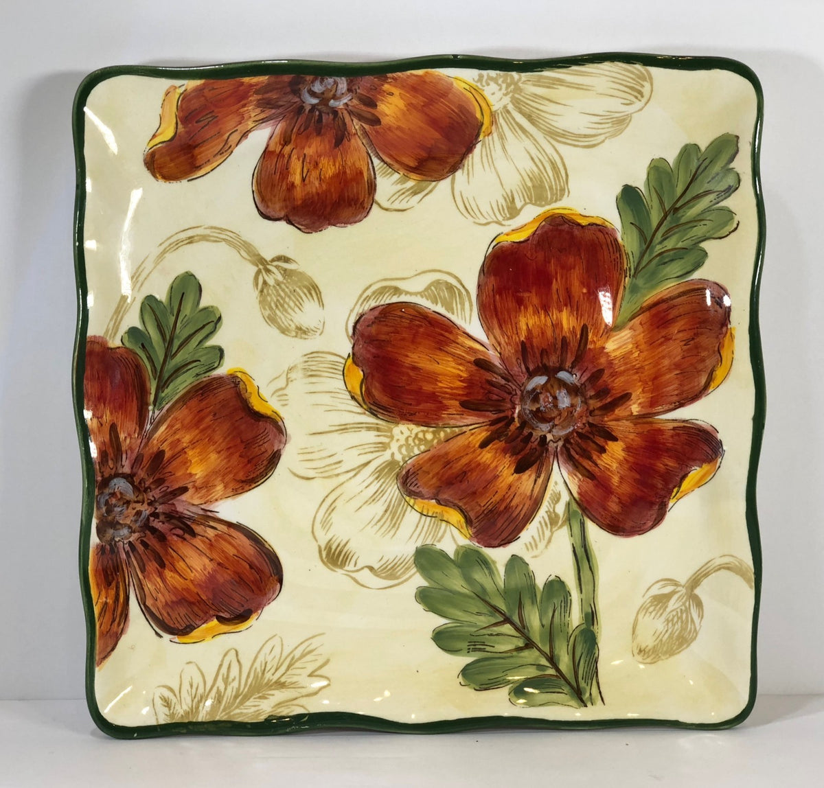 Rare Maxcera "Poppy Garden" Hand-Painted Ceramic Collection
