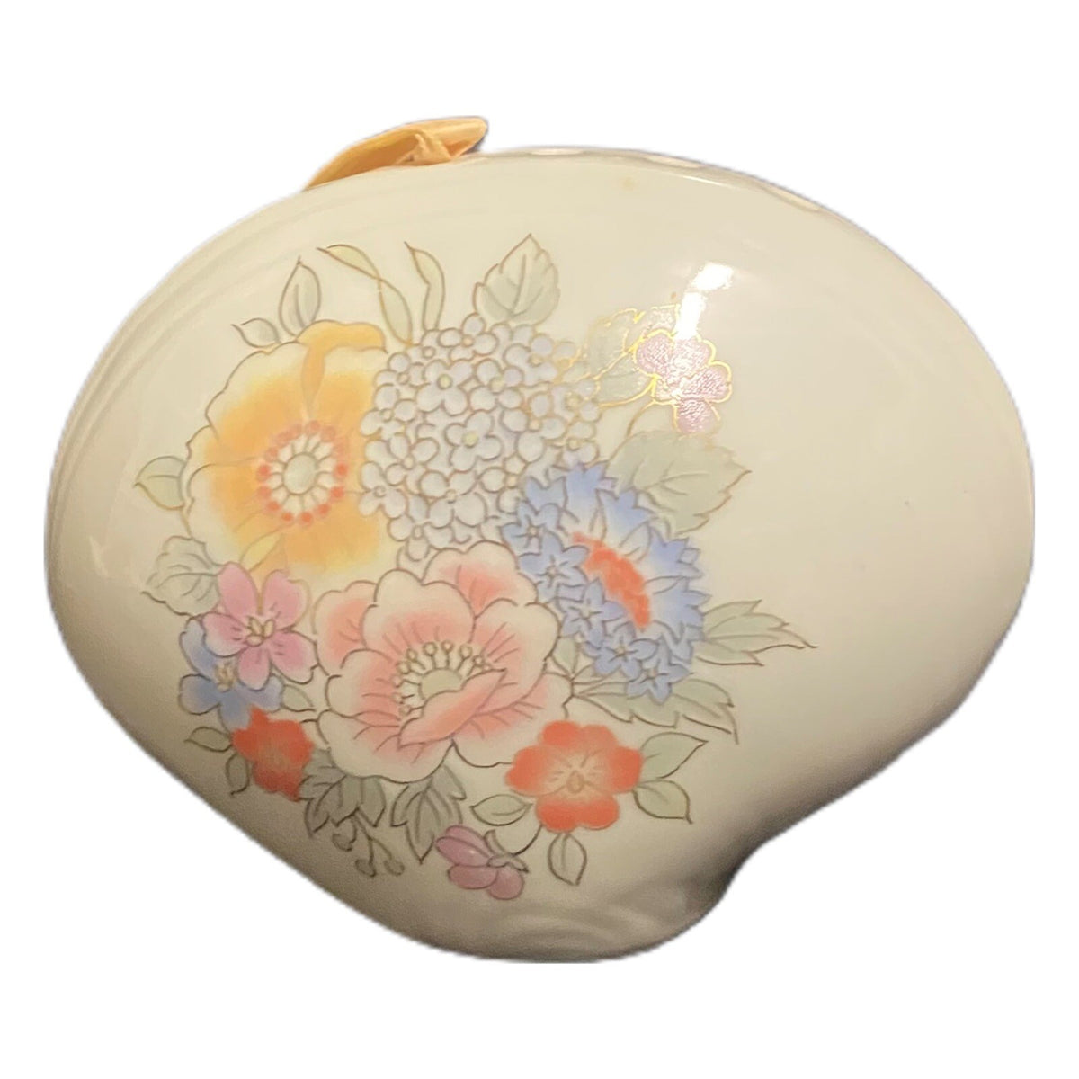 Vintage Ceramic Potpourri Pomander Freshener Floral Fragrance Seashell Shape