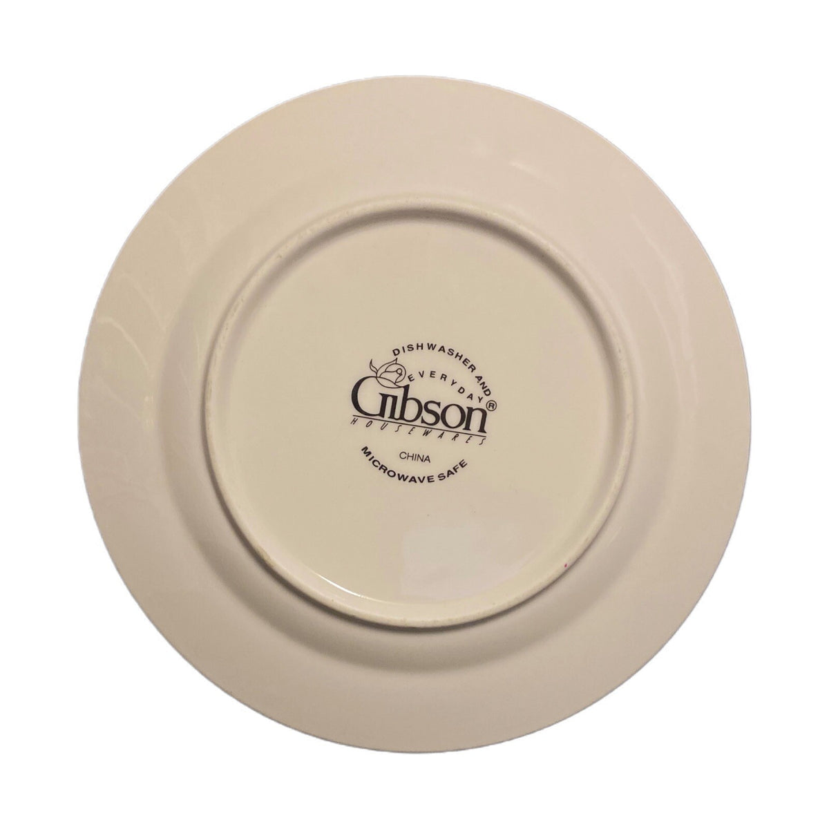 Gibson Designs FRUIT GROVE 4-Salad Plates Dessert Dish Grapes Leaves