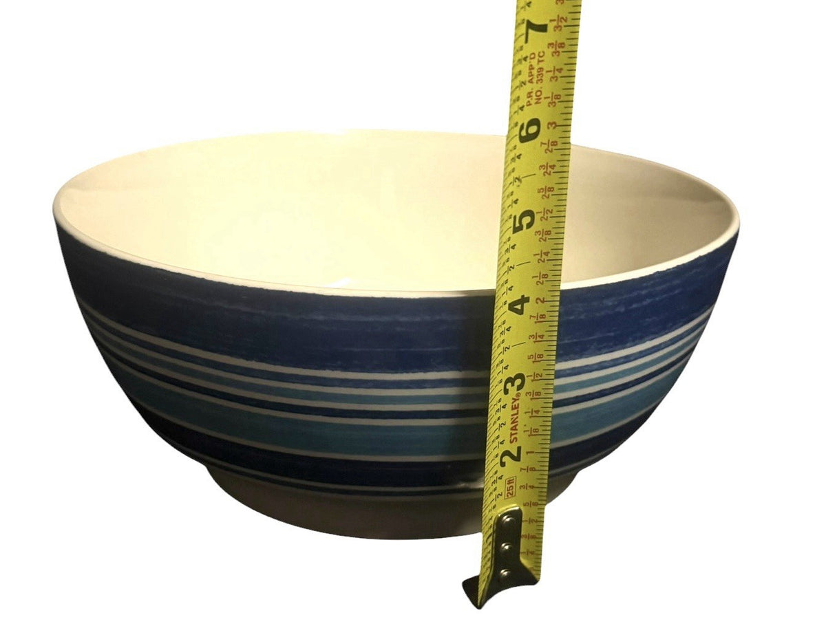 Johnson Brothers Farmhouse Kitchen Blue Stripe Serving Bowl England 10”D