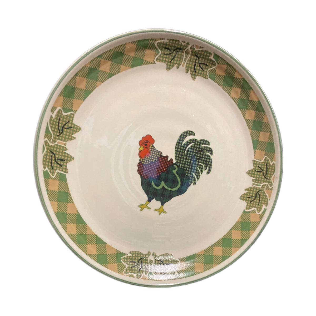 Vintage ROOSTER MORN 3-Dinner Plates JULIE INGLEMAN Int'l China Stoneware 98'