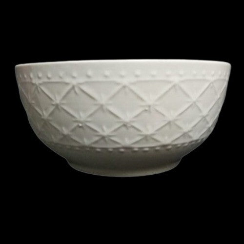 Gibson Designs ROYAL QUILT 6-Cereal Bowls Embossed White Soup Cup