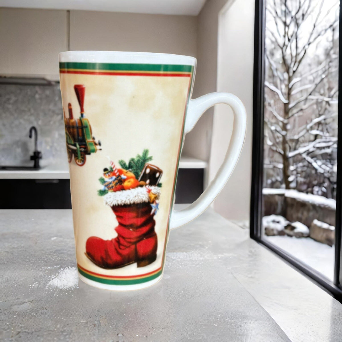 IHR Christmas Latte Mug IDEAL HOME RANGE Winter Coffee Tea Holiday Tall Cup
