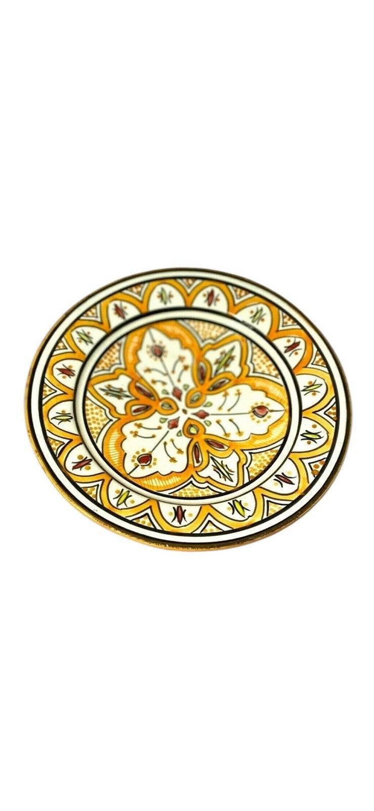 Moroccan Terracotta Pasta Bowl 10 1/4” Hand Painted Safi Pottery Orange