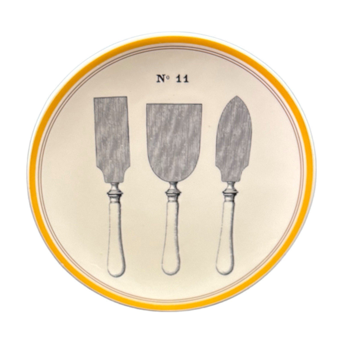 Williams-Sonoma Antique Illustration Plate No. 11 Yellow Border 8.25” 2012