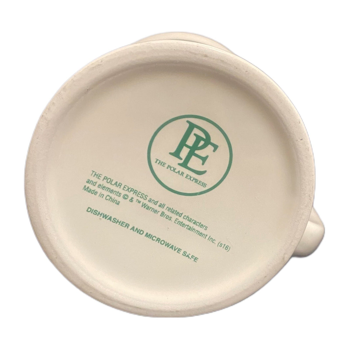 The Polar Express Green BELIEVE 3D Raised Ceramic Coffee Chocolate Cup Train