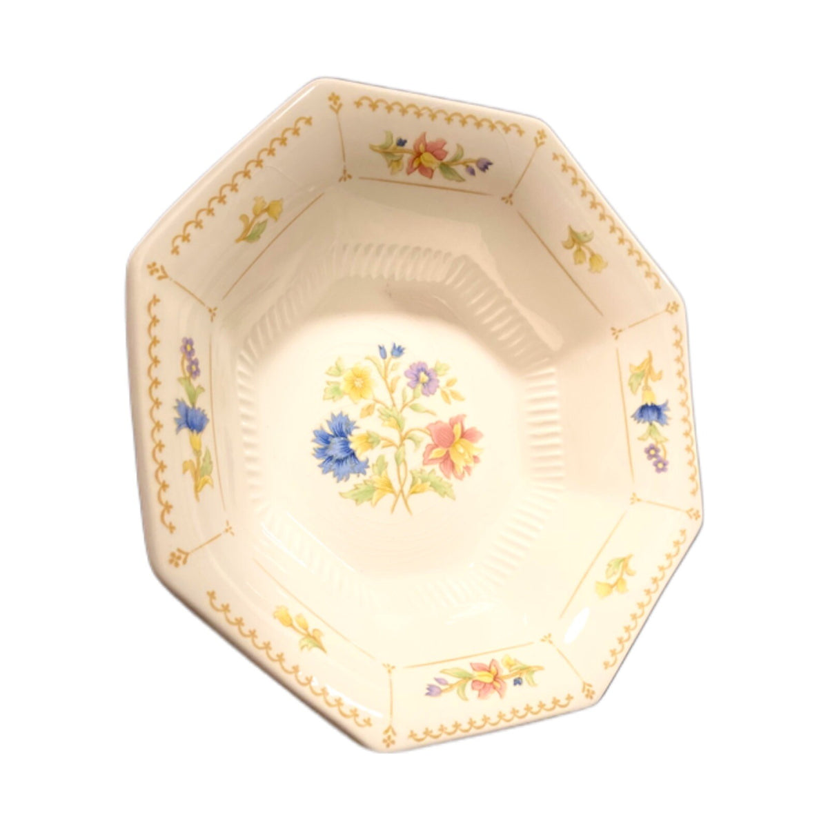Nikko MAGENTA 4 Cereal Bowls 6 5/8” D Octagonal Floral Japan Classic Collection