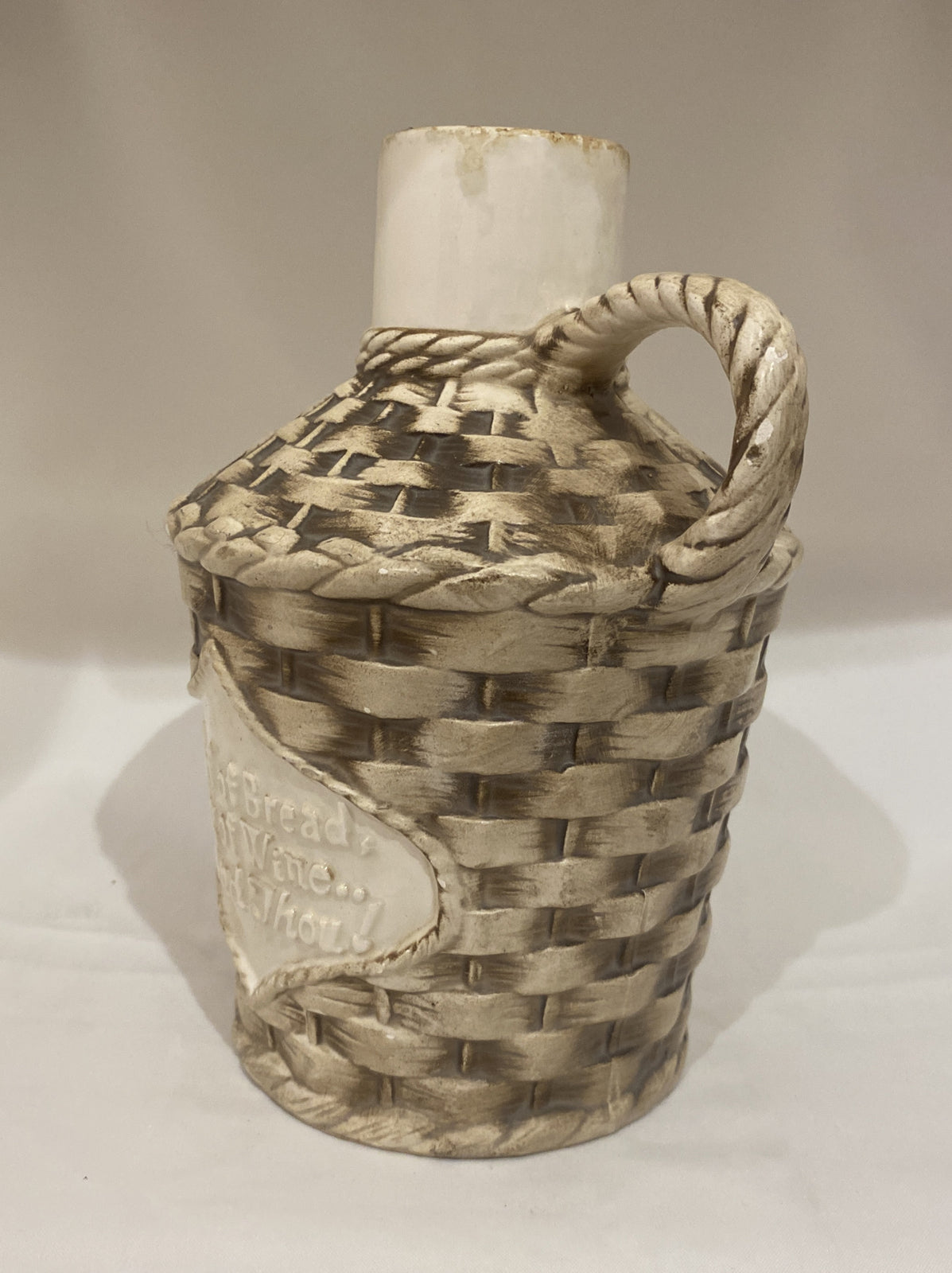 RARE VINTAGE BETTY UTLEY Jar Jug Pitcher A Loaf Of Bread A Jug of Wine And Thou!