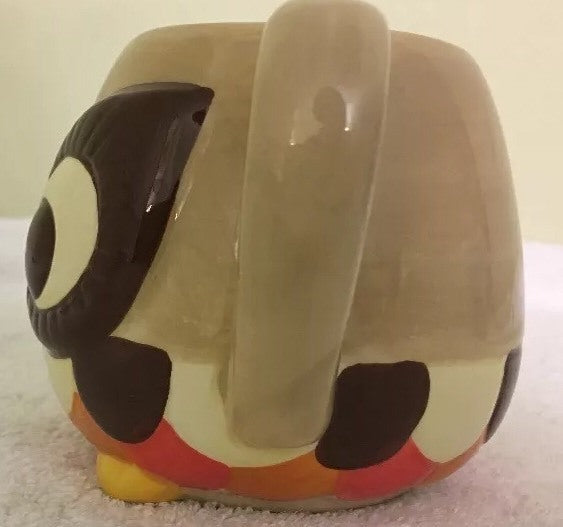 Mesa Home Products Coffee Mug 3D Owl Hand Painted Brown Tan Orange 16 Oz Tea Cup