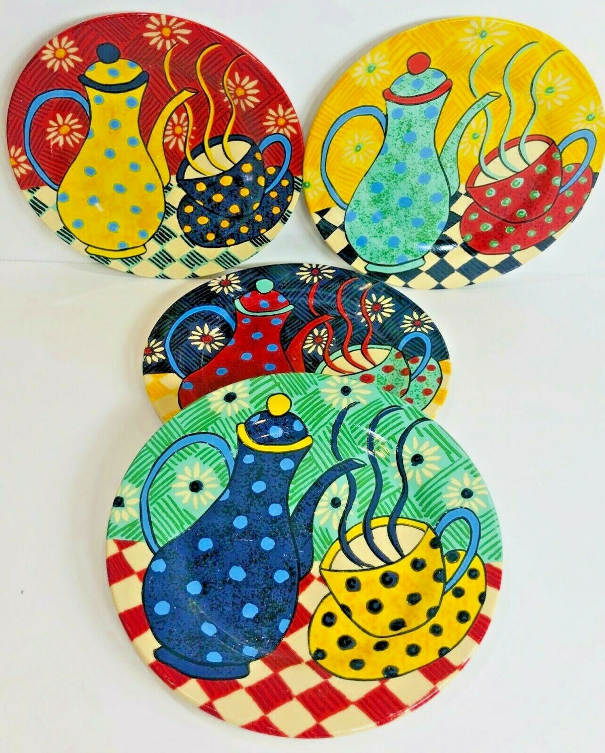 Set of 4 Dessert Plates By Porcelain Treasures Collection