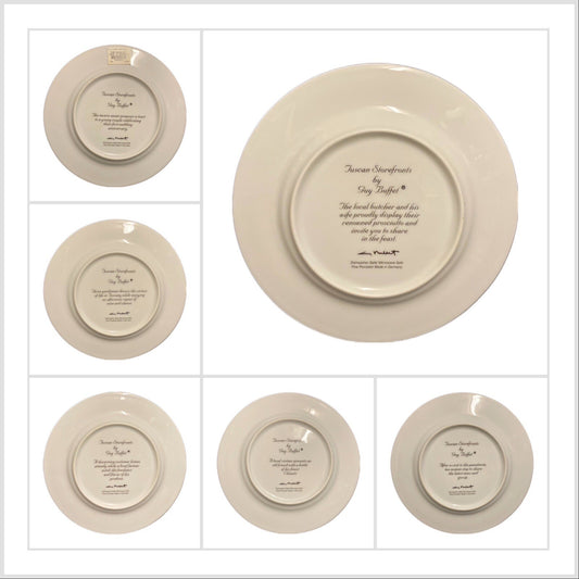 GUY Buffet TUSCAN STOREFRONTS 6 Salad Dessert Plates Porcelain Germany 8" D