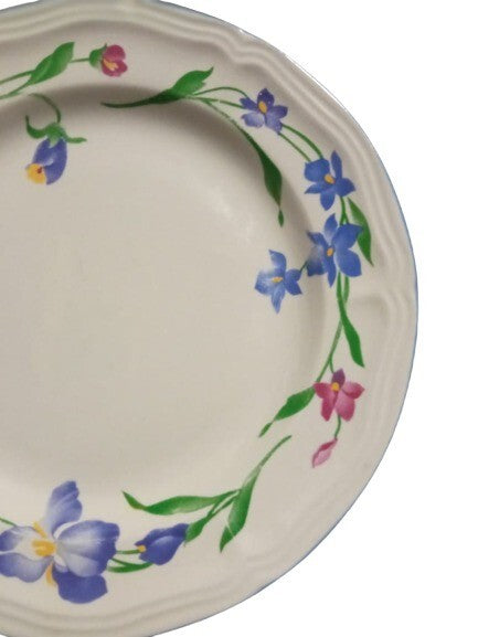 Vintage Gibson WHISPER Salad Plate 7 5/8” D Floral Iris Ceramic Dessert Dish