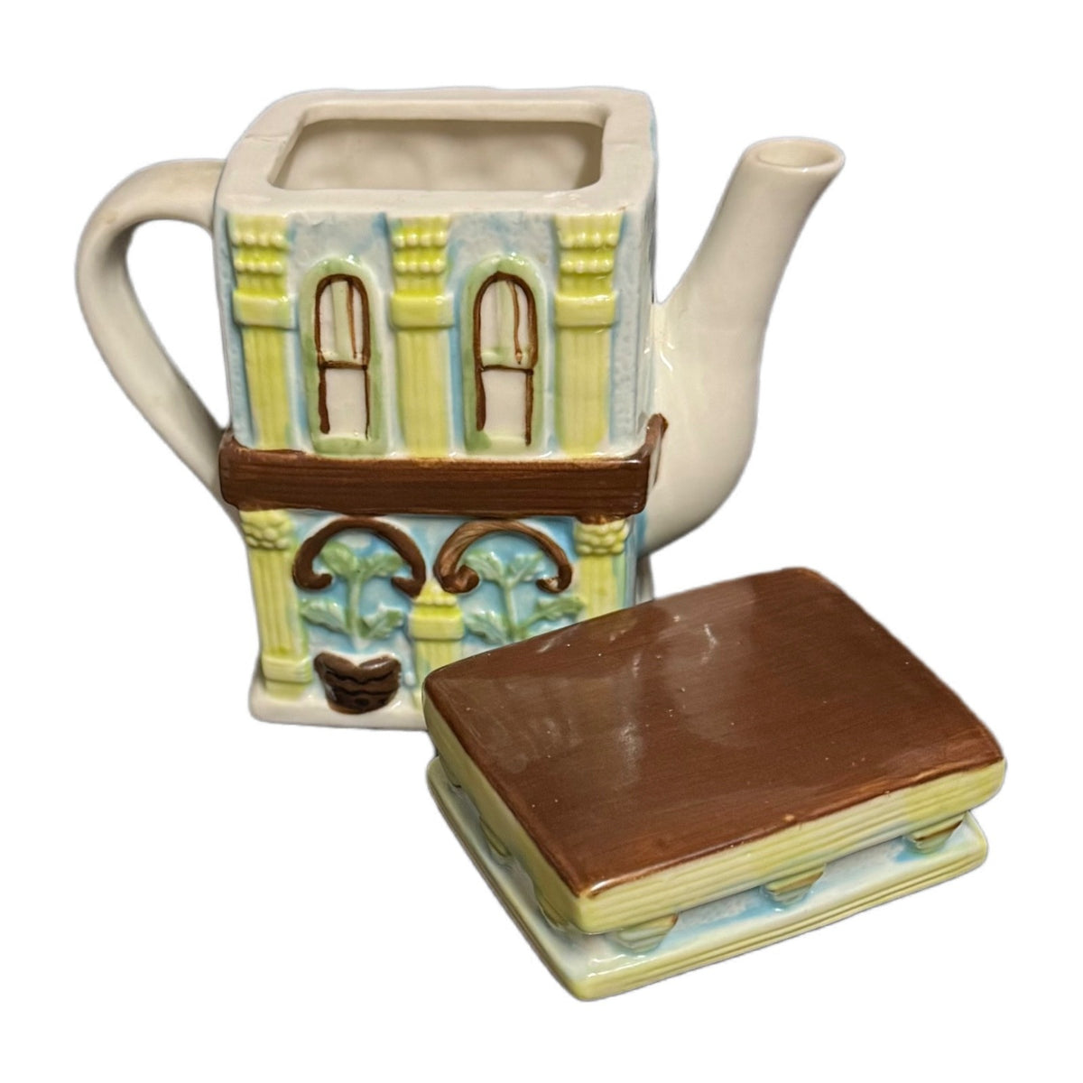 Twinning Ceylon Grand Hotel Teapot 6.5” Ceramic Coffee Tea Pot Multicolor Decor