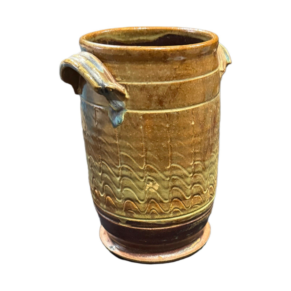Signed A. Griffin 2011 Studio Pottery Vessel Vase Utensil Holder 9”x6” Art