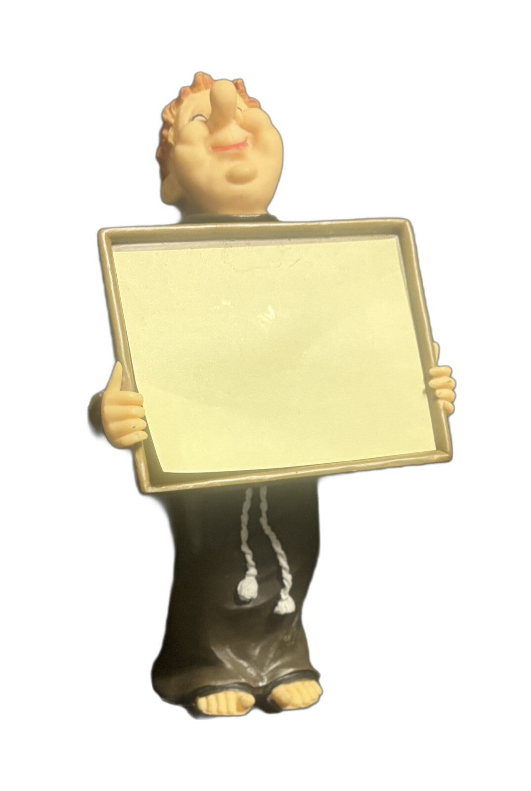 Resin Monk Sticky Note Memo Statue Holder Office Desk Kitchen Home Table Accent
