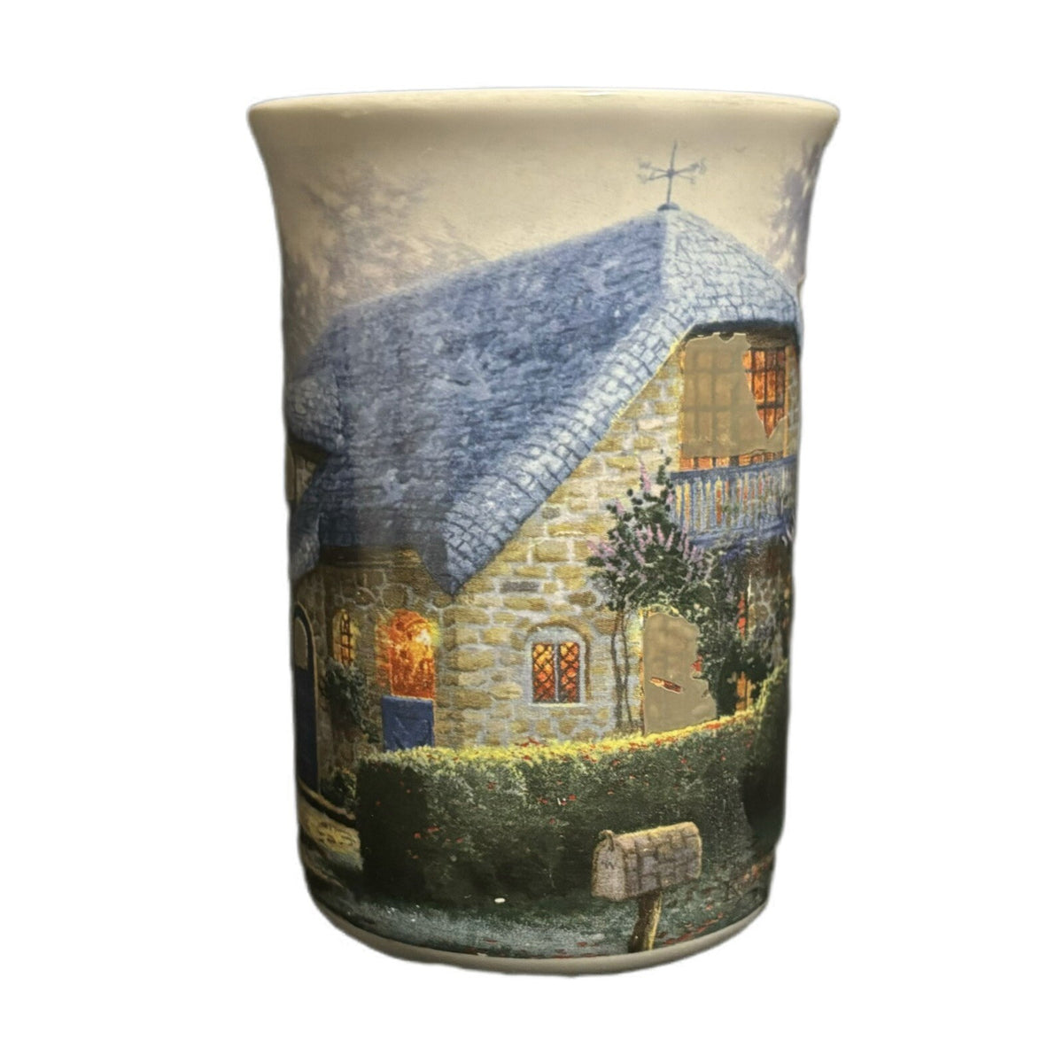 Thomas Kinkade Mug LILAC COTTAGE Ceramic Coffee Tea Cup Home Garden Scene