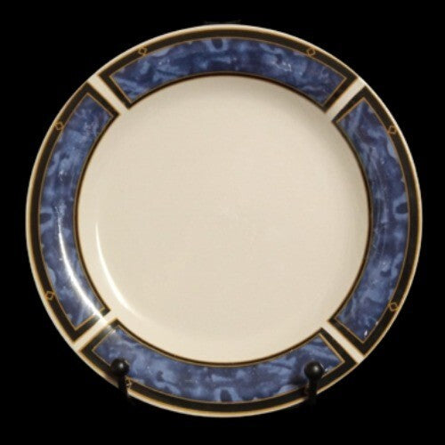 Vintage Gibson Designs ROYAL DUCHES BLUE 4-Salad Plates 7” Blue Marbled Border