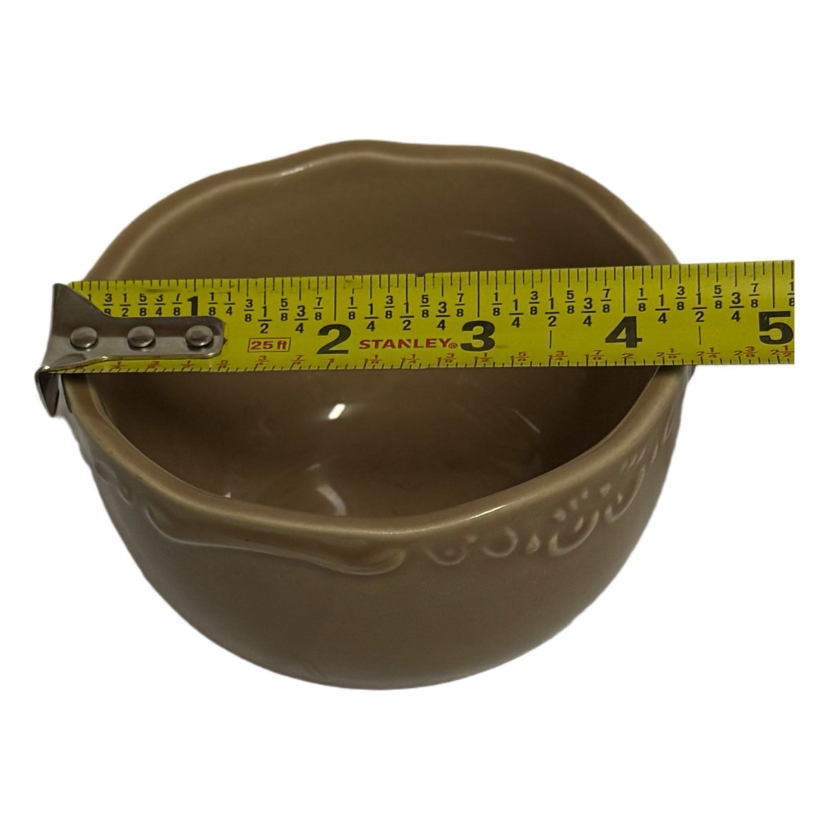Casa Cristina Taupe Scalloped Bowls Set of 7 – 4.5”W x 3.5”H Stoneware Rustic