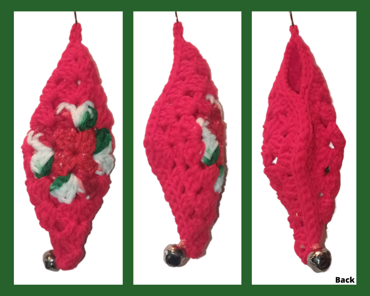 Teardrop Bell Ornament Cover Crochet Hand Made Tree Hanging Decorative Accessory