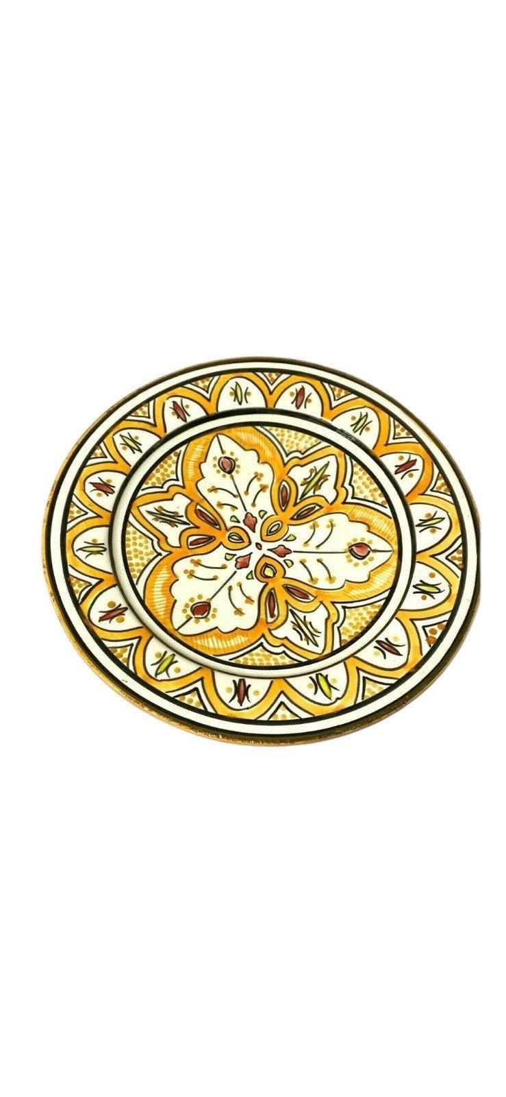Moroccan Terracotta Pasta Bowl 10 1/4” Hand Painted Safi Pottery Orange