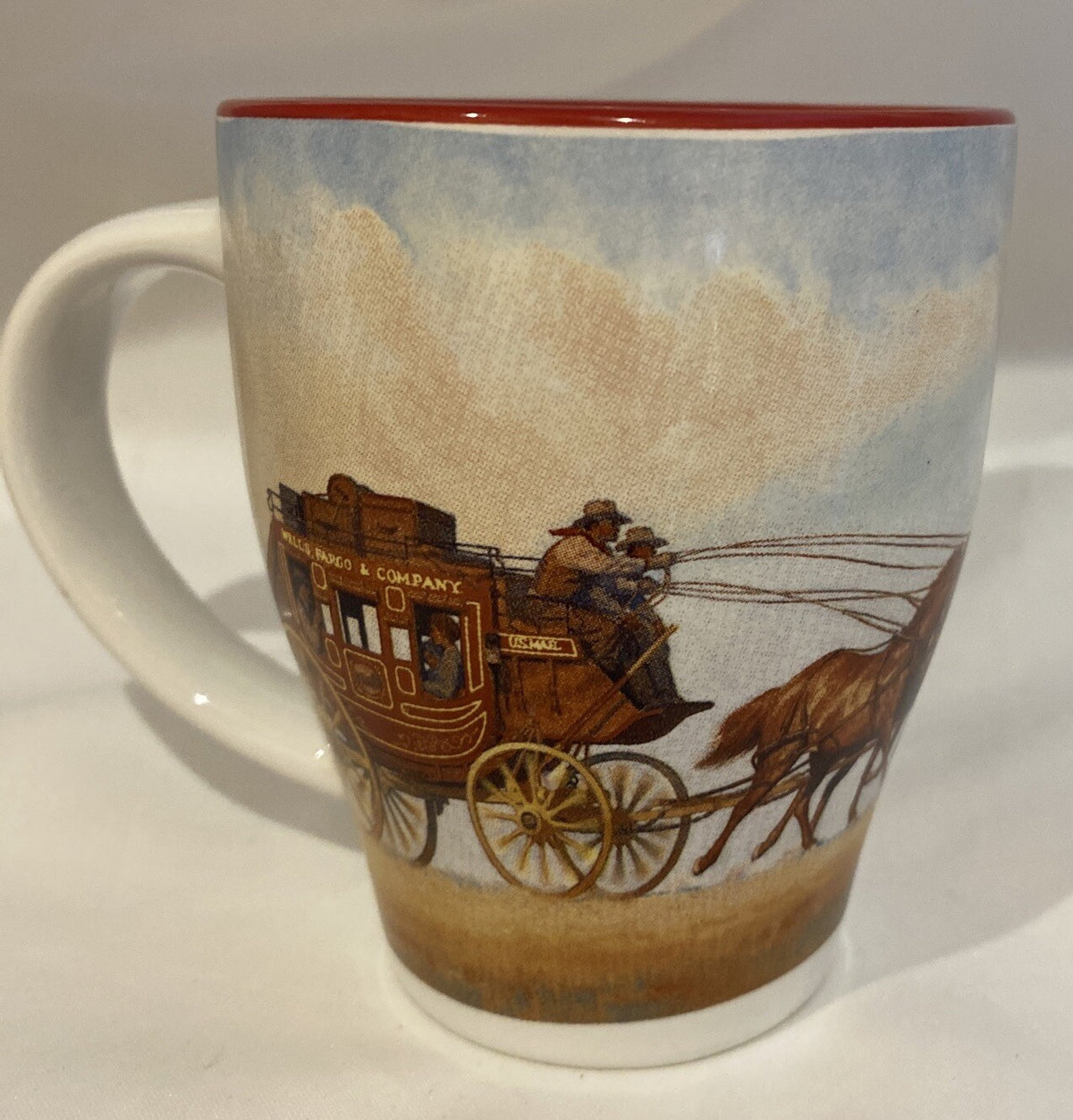 Wells Fargo Bank Stagecoach Coffee Cup John Rush Art 12 oz. Promo Ceramic Mug