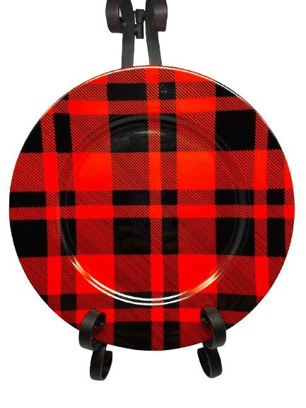 Rare FITZ & FLOYD  Black & Red Plaid Fine Porcelain FF.269 Dinnerware Collection
