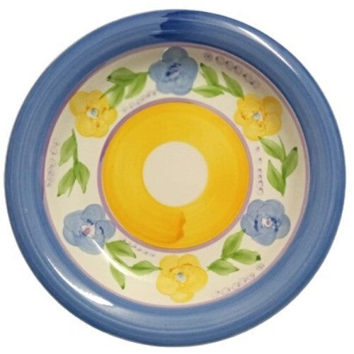 Gibson Designs BELLA Salad Plate 7 5/8"D  Blue & Yellow Flowers Dessert Dish